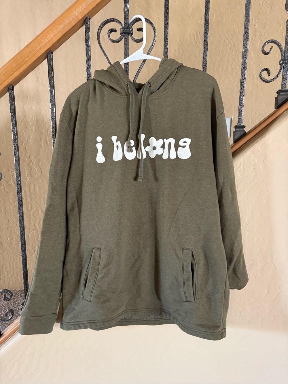 Olive Green "I Belong" Graphic Hoodie